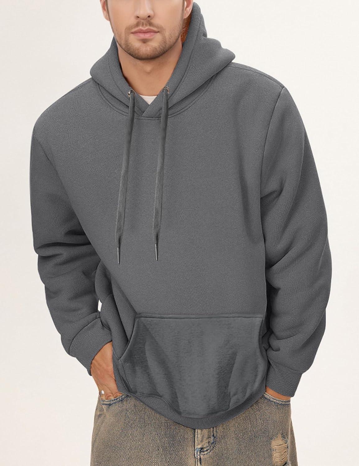imageGihuo Mens Fleece Crewneck Sweatshirts Sherpa Lined Pullover Winter Warm Shirt02 Darkgrey