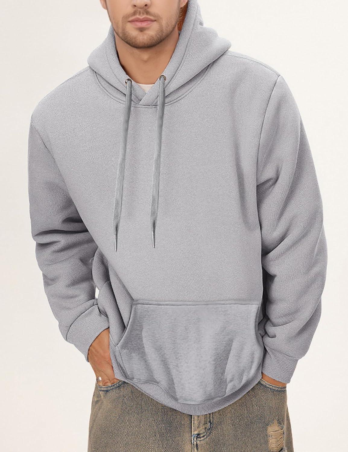 imageGihuo Mens Fleece Crewneck Sweatshirts Sherpa Lined Pullover Winter Warm Shirt02 Light Grey