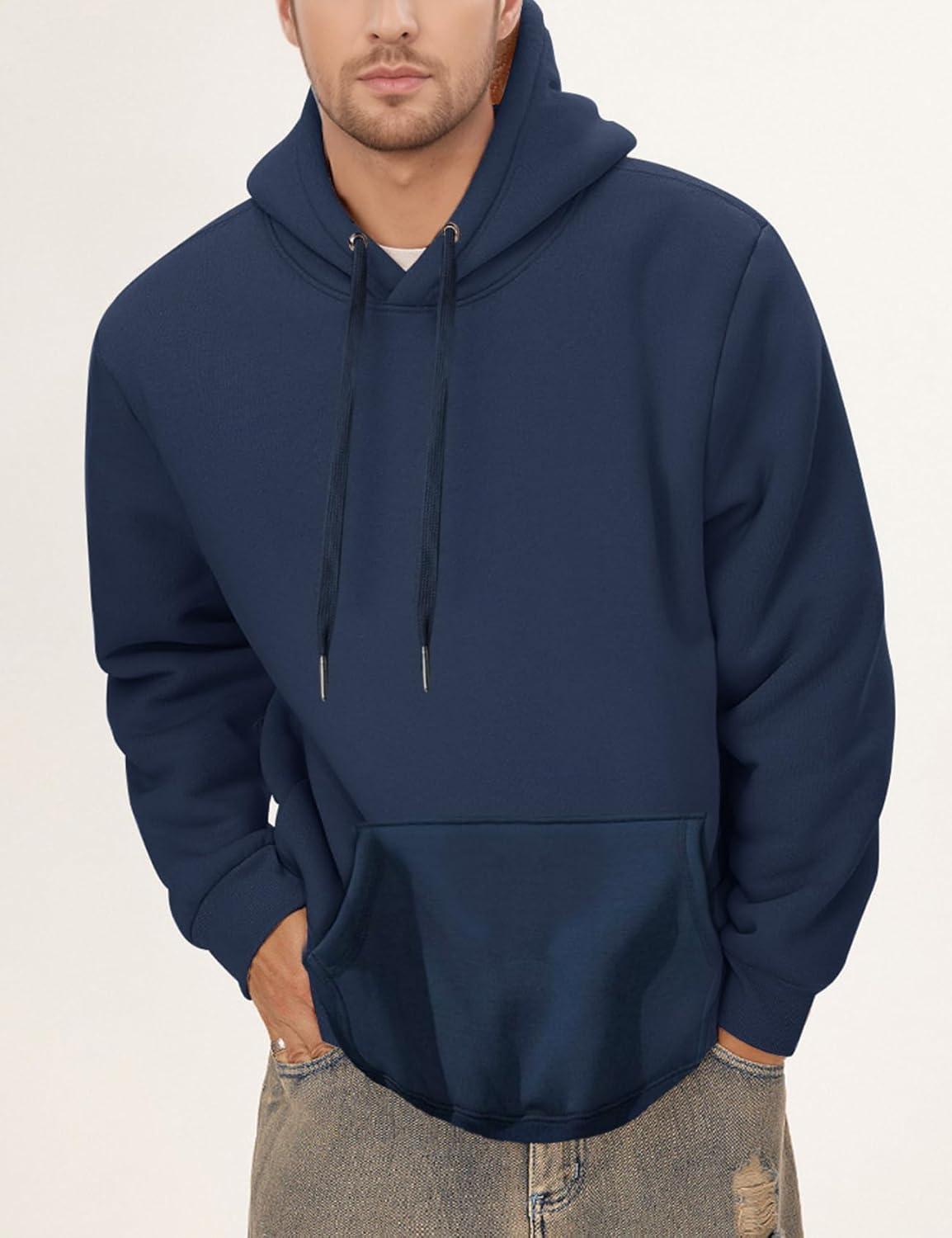 imageGihuo Mens Fleece Crewneck Sweatshirts Sherpa Lined Pullover Winter Warm Shirt02 Navy