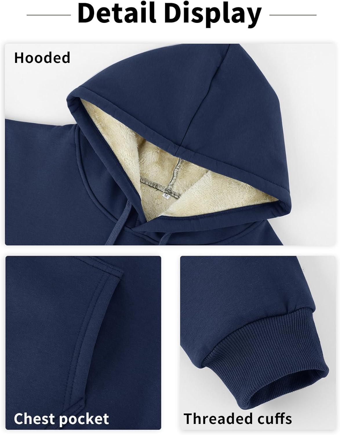 imageGihuo Mens Fleece Crewneck Sweatshirts Sherpa Lined Pullover Winter Warm Shirt02 Navy
