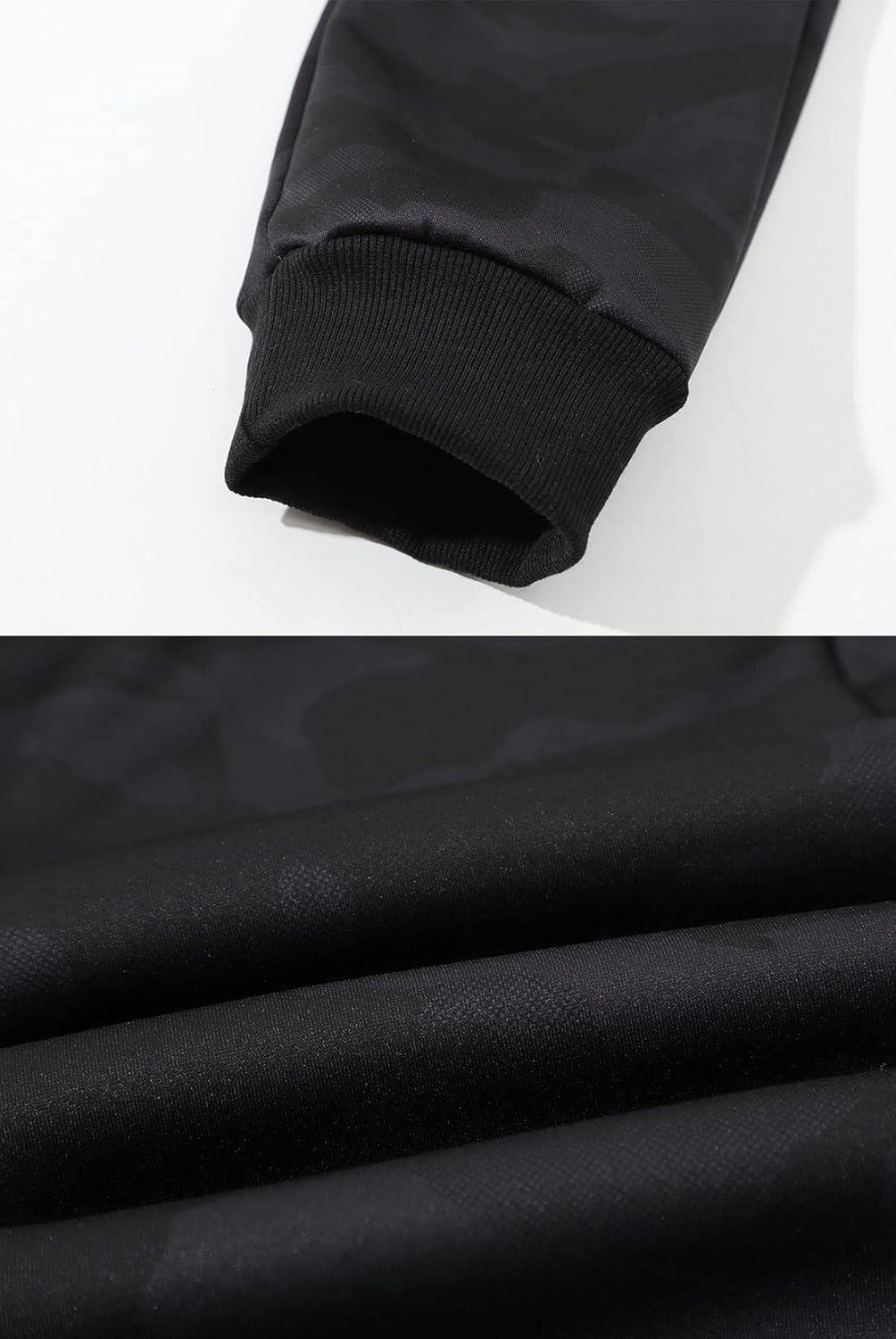 imageGihuo Mens Sherpa Lined Athletic Sweatpants Winter Warm Track Pants01 Blackcamo Ribbed Cuffs