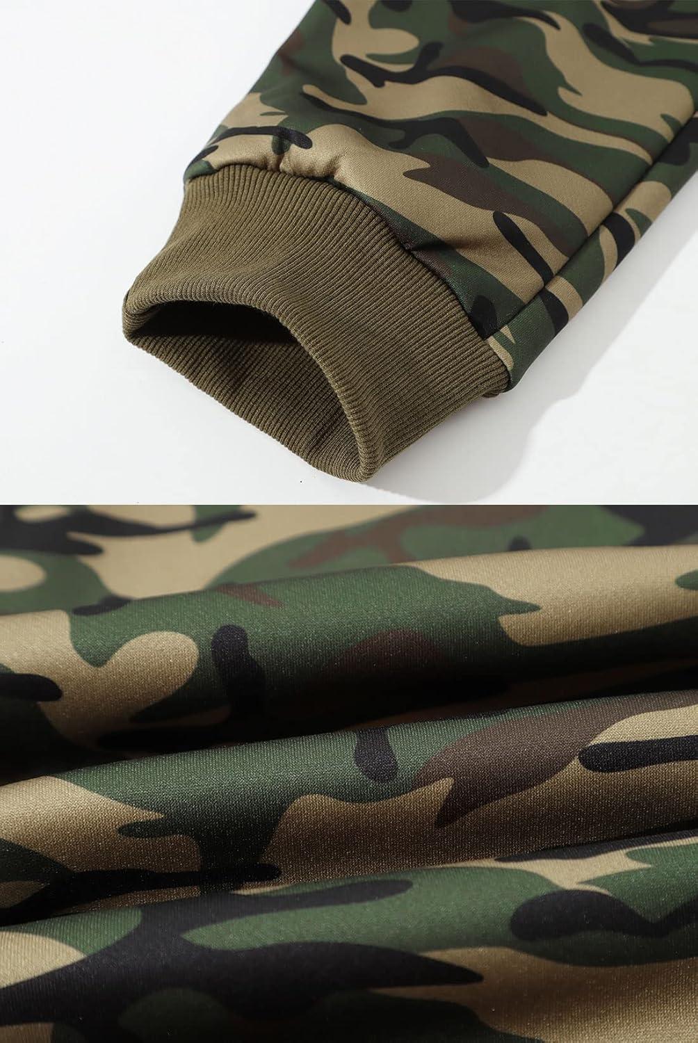 imageGihuo Mens Sherpa Lined Athletic Sweatpants Winter Warm Track Pants01 Greencamo Ribbed Cuffs