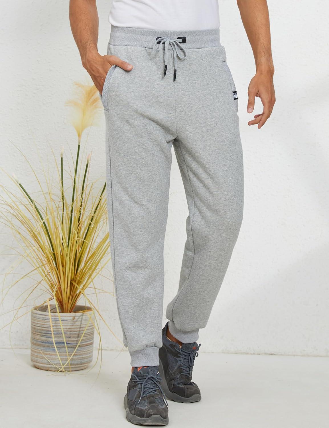 imageGihuo Mens Sherpa Lined Athletic Sweatpants Winter Warm Track Pants01 Lightgreyribbed Cuffs