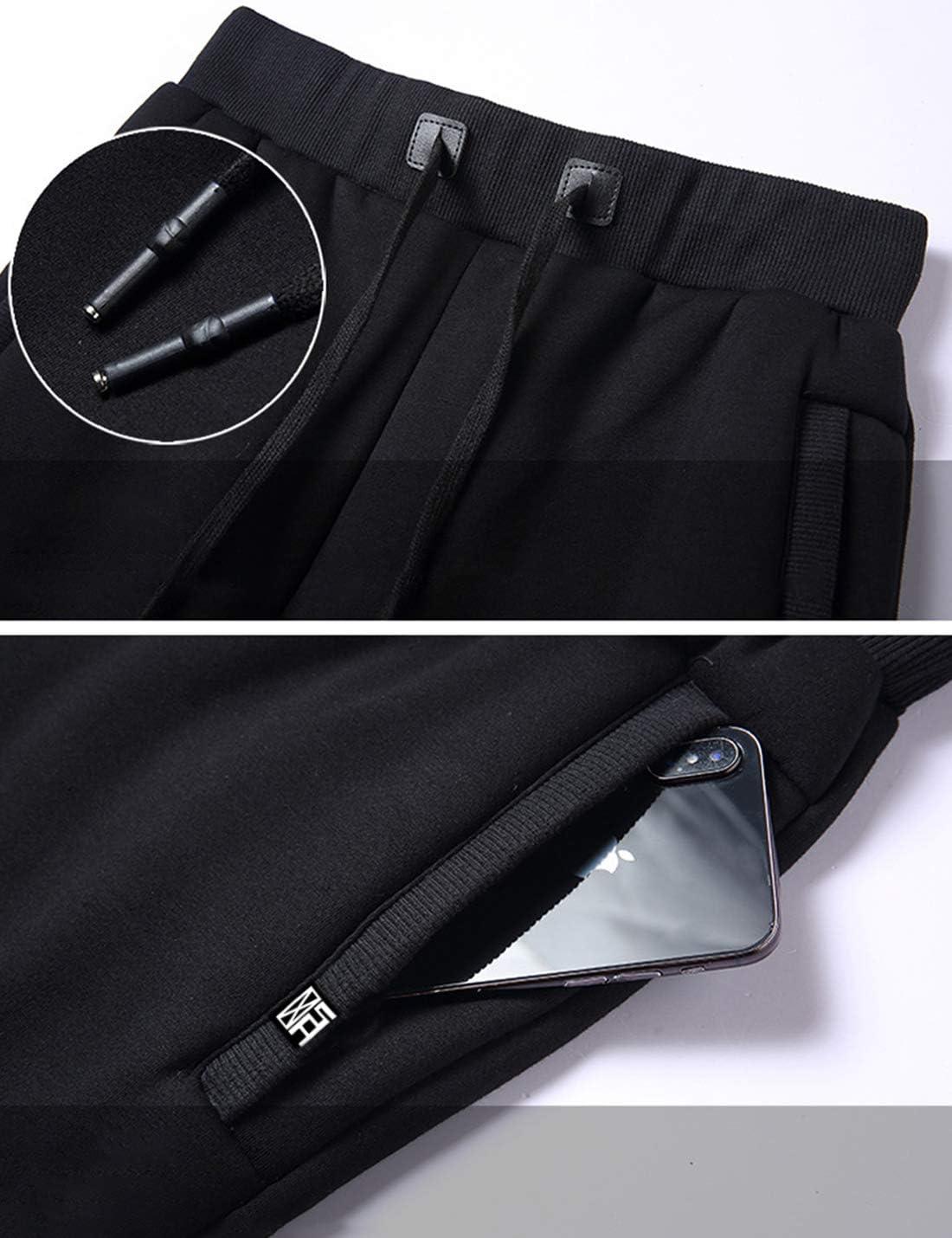 imageGihuo Mens Sherpa Lined Athletic Sweatpants Winter Warm Track Pants02 Blackstraight Cuffs