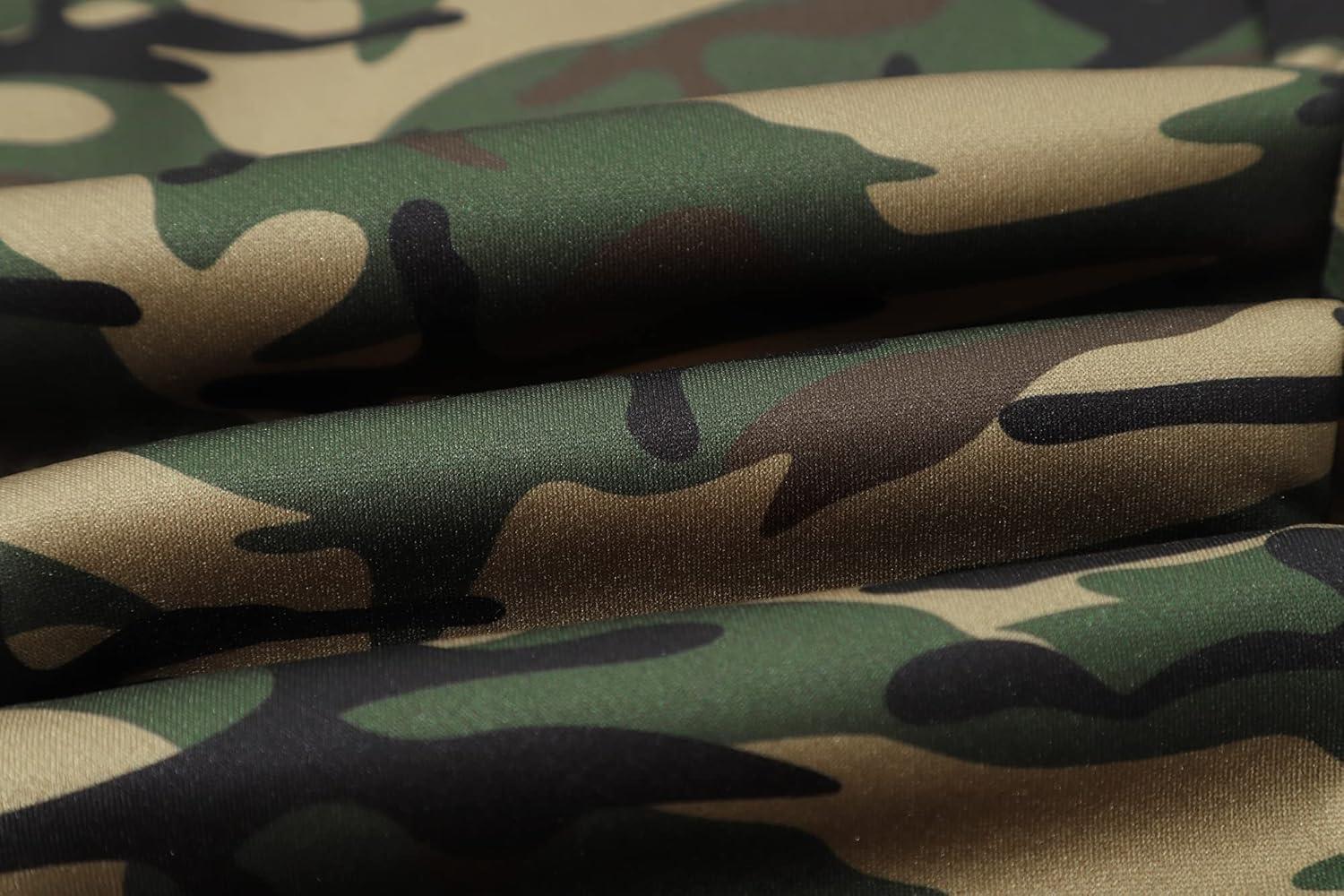imageGihuo Mens Sherpa Lined Athletic Sweatpants Winter Warm Track Pants02 Greencamo Straight Cuffs