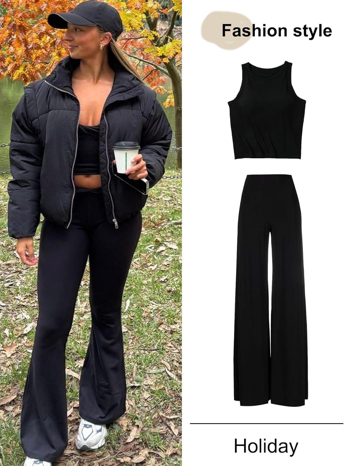 imageGihuo Womens Winter Cropped Puffer Jacket Coat Short Warm Quilted Jacket 2026Black