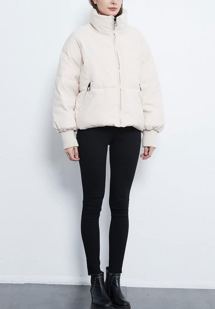 imageGihuo Womens Winter Cropped Puffer Jacket Coat Short Warm Quilted Jacket 2026White