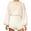 imageGihuo Women s Striped 2 Piece Outfits Crewneck Knit Pullover Sweater Shorts Set Wide Leg Matching Set LoungewearApricot