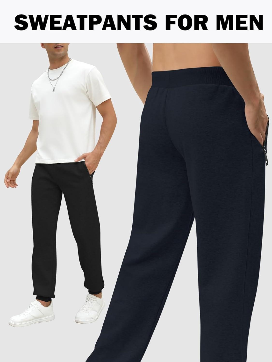 imageGihuo 3 Pack Mens Athletic Pants Workout Sweatpants for Men Gym Running Sweat Pants Joggers with PocketsBlackblackblack