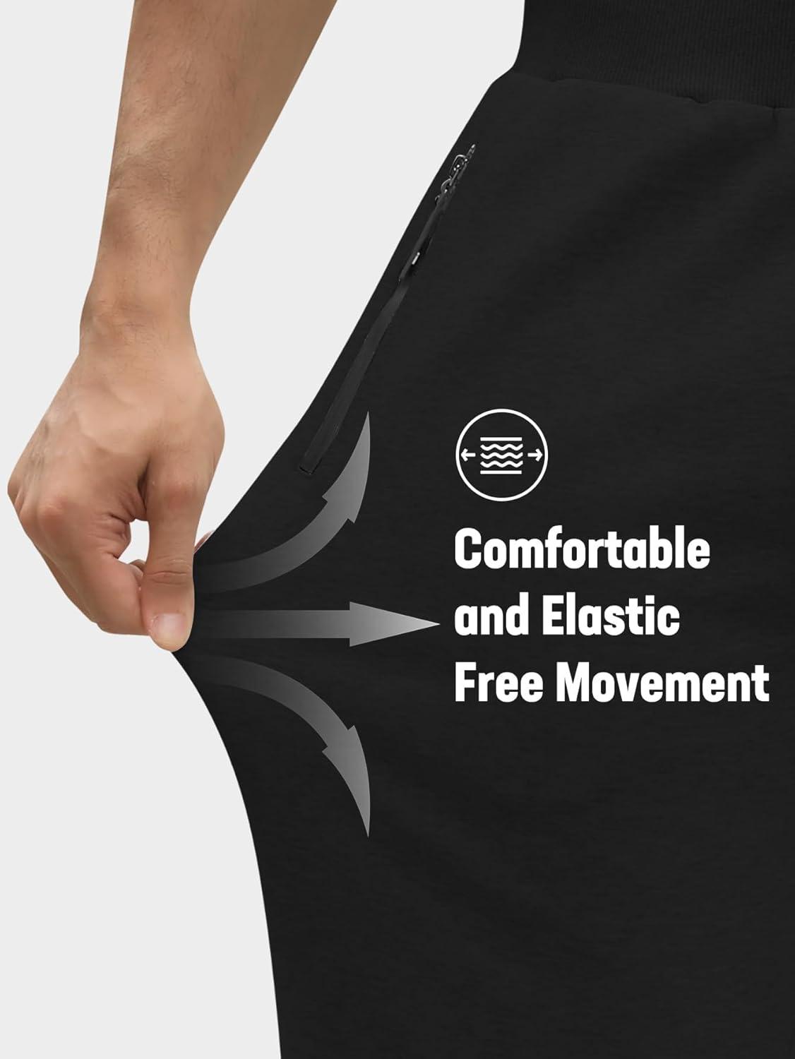 imageGihuo 3 Pack Mens Athletic Pants Workout Sweatpants for Men Gym Running Sweat Pants Joggers with PocketsBlackblackblack