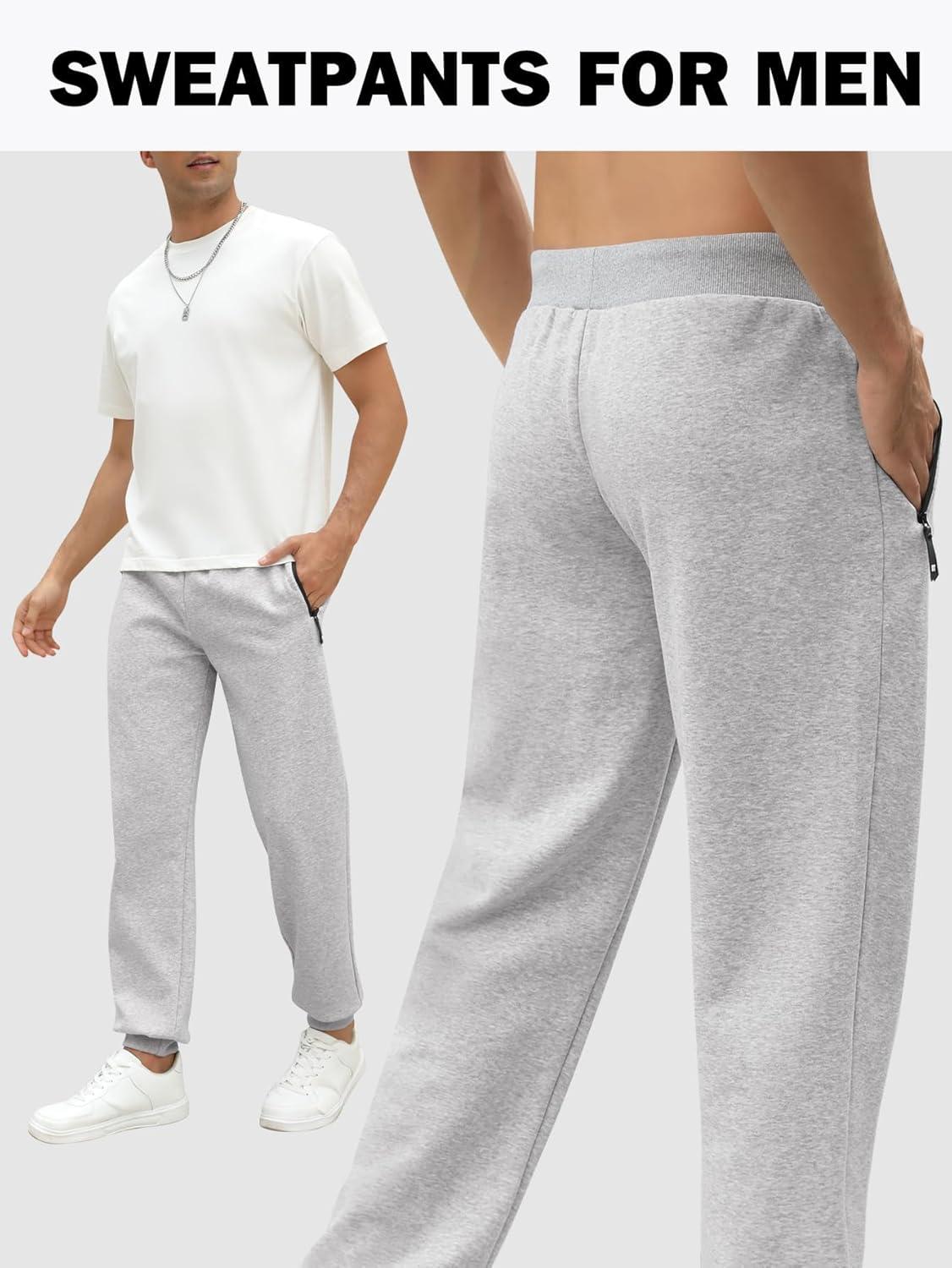 imageGihuo 3 Pack Mens Athletic Pants Workout Sweatpants for Men Gym Running Sweat Pants Joggers with PocketsBlackdarkgreylightgrey