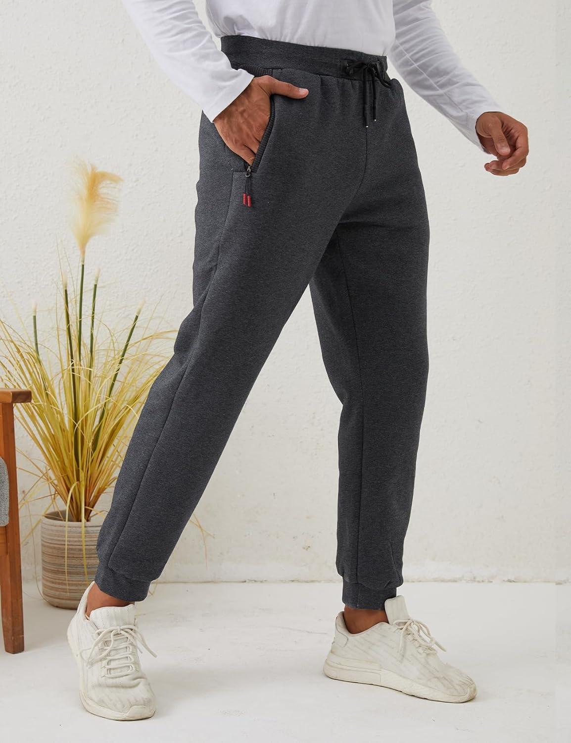 imageGihuo Men Sweatpants Sherpa Fleece Lined Sweatpants Winter Thermal Active Outdoor Sports Track Jogger Pants01 Darkgrey