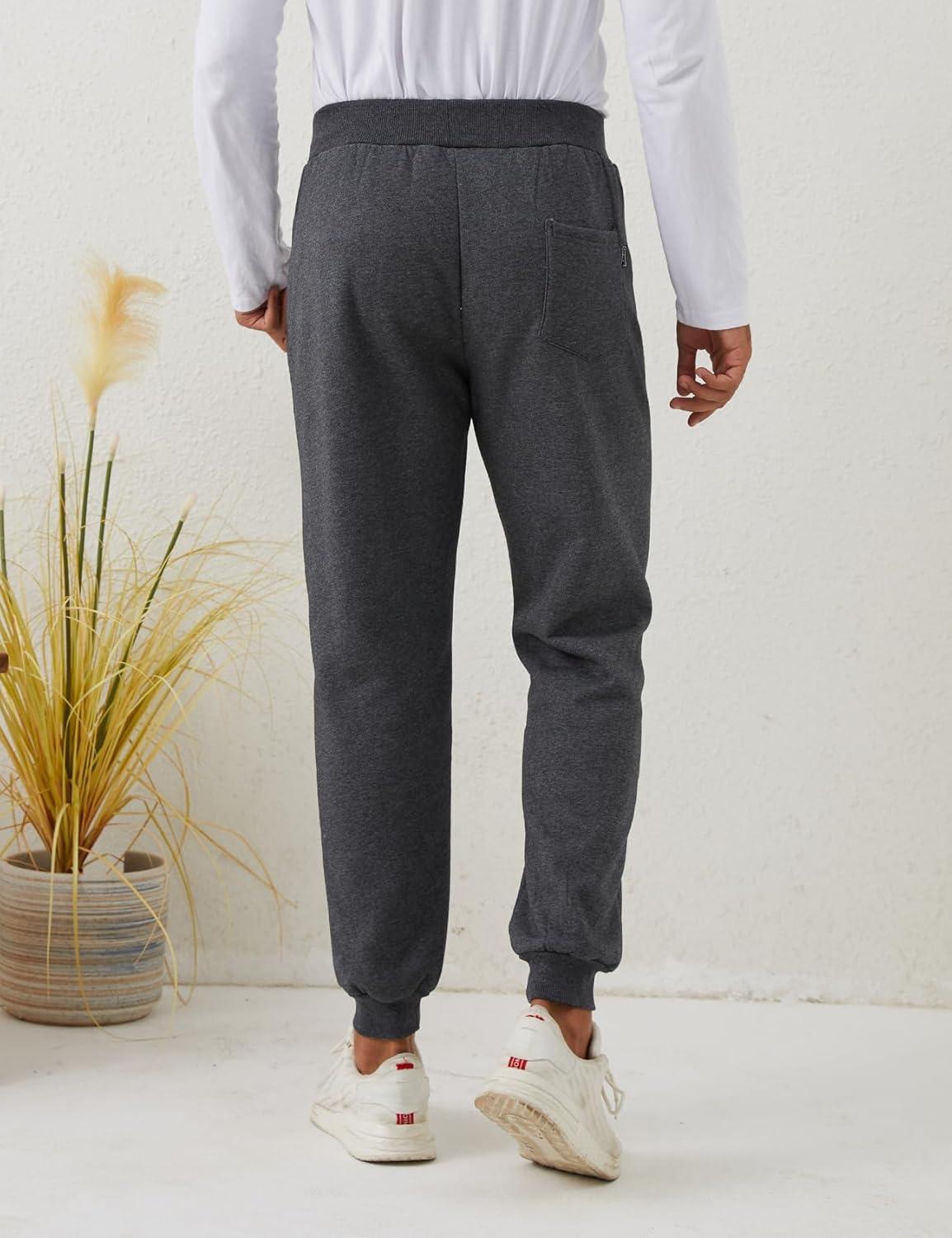 imageGihuo Men Sweatpants Sherpa Fleece Lined Sweatpants Winter Thermal Active Outdoor Sports Track Jogger Pants02 Dark Grey