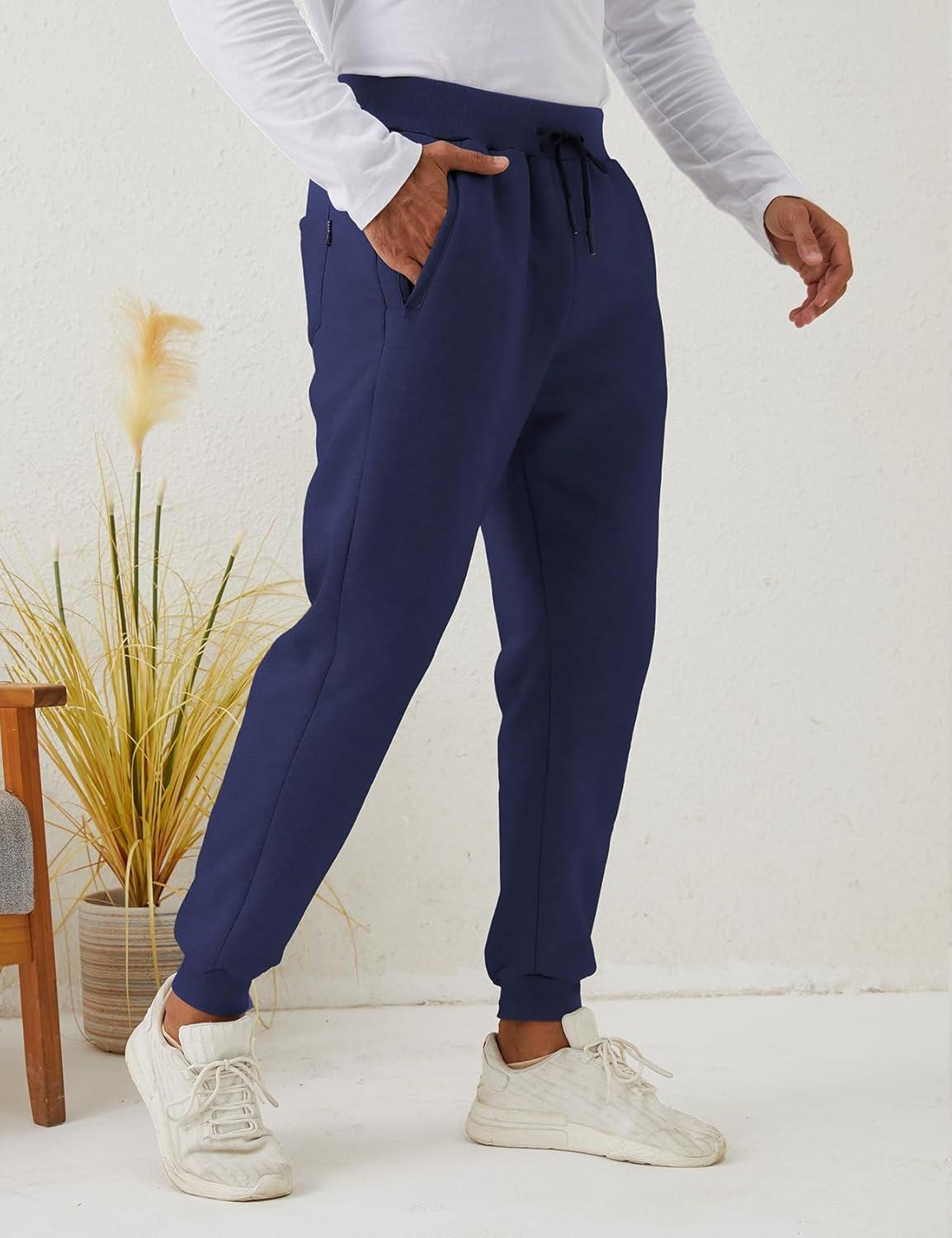 imageGihuo Men Sweatpants Sherpa Fleece Lined Sweatpants Winter Thermal Active Outdoor Sports Track Jogger Pants02 Navy