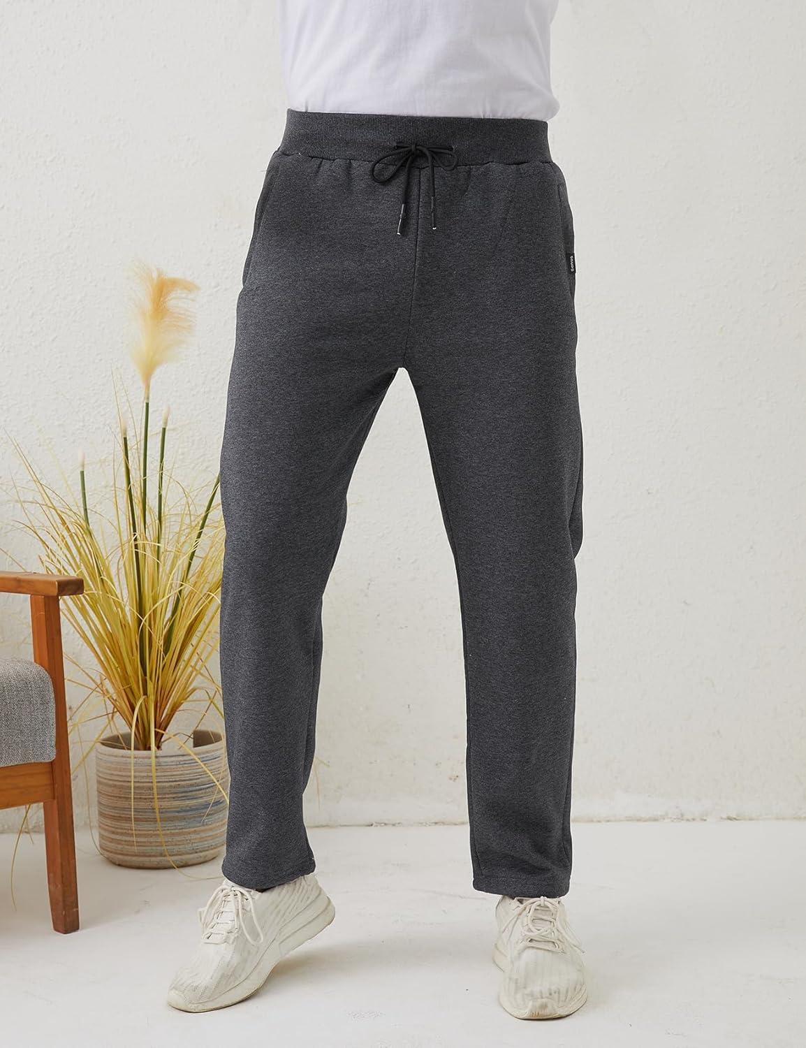 imageGihuo Men Sweatpants Sherpa Fleece Lined Sweatpants Winter Thermal Active Outdoor Sports Track Jogger Pants03 Dark Grey
