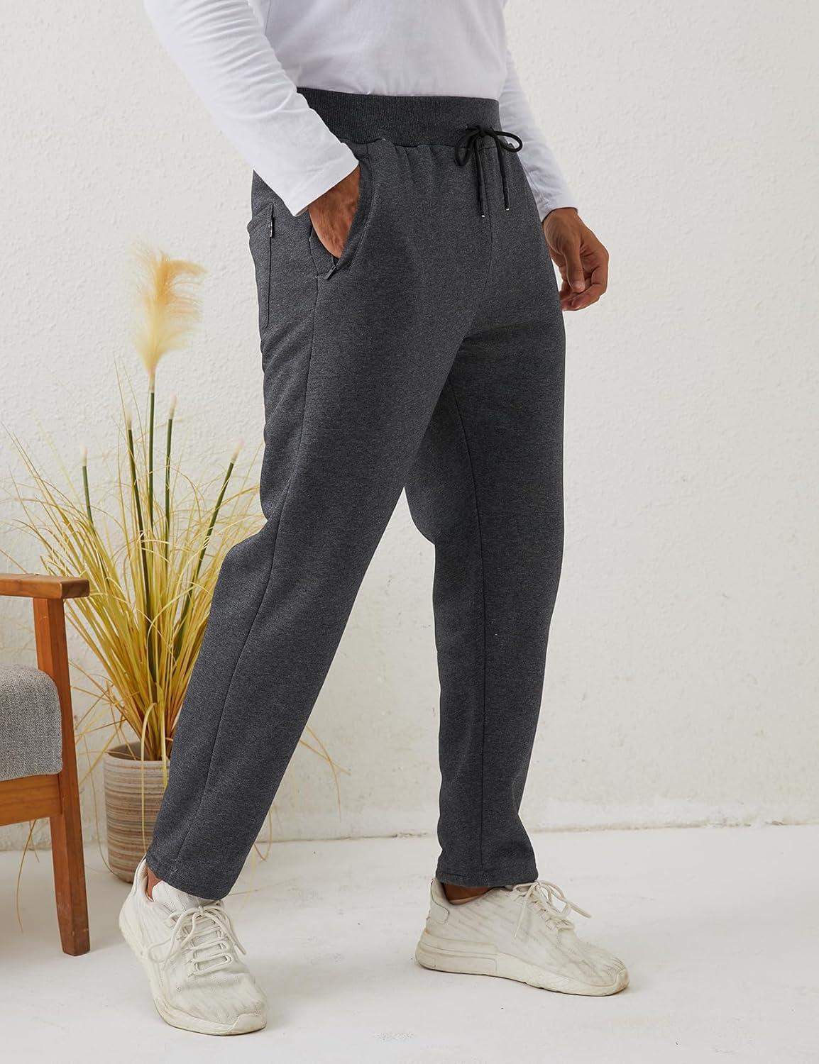 imageGihuo Men Sweatpants Sherpa Fleece Lined Sweatpants Winter Thermal Active Outdoor Sports Track Jogger Pants03 Dark Grey