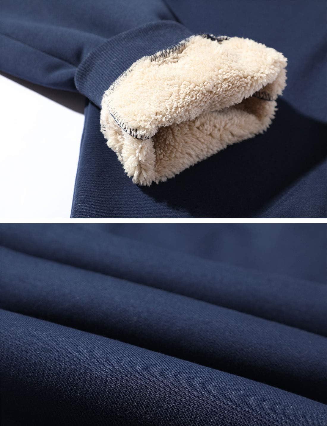 imageGihuo Mens Winter Fleece Pants Sherpa Lined Sweatpants Active Running Jogger Pants02 Navyribbed Cuffs
