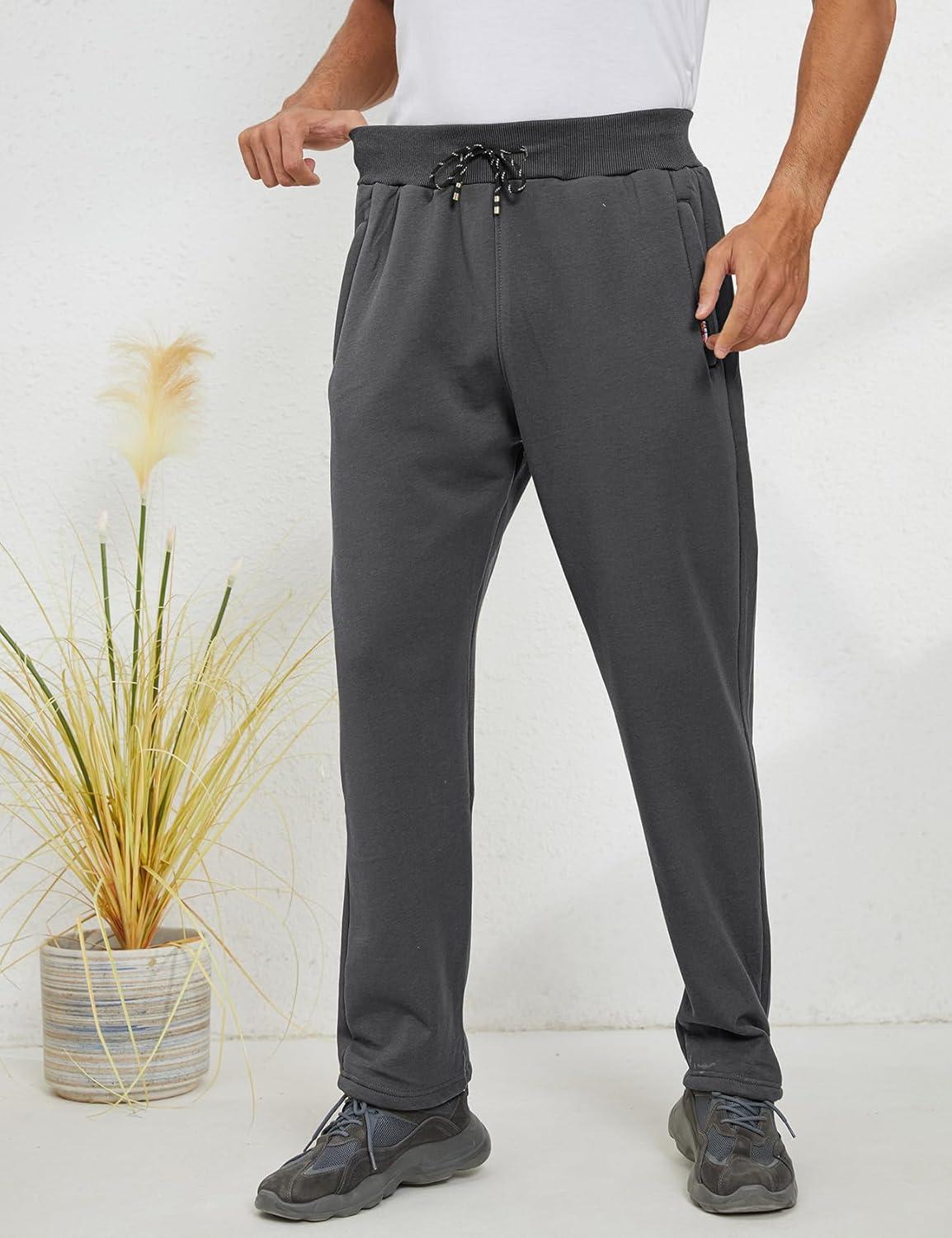 imageGihuo Mens Winter Warm Fleece Pants Sherpa Fleece Lined Jogger Pants Sweatpants01 Greystraight Cuffs