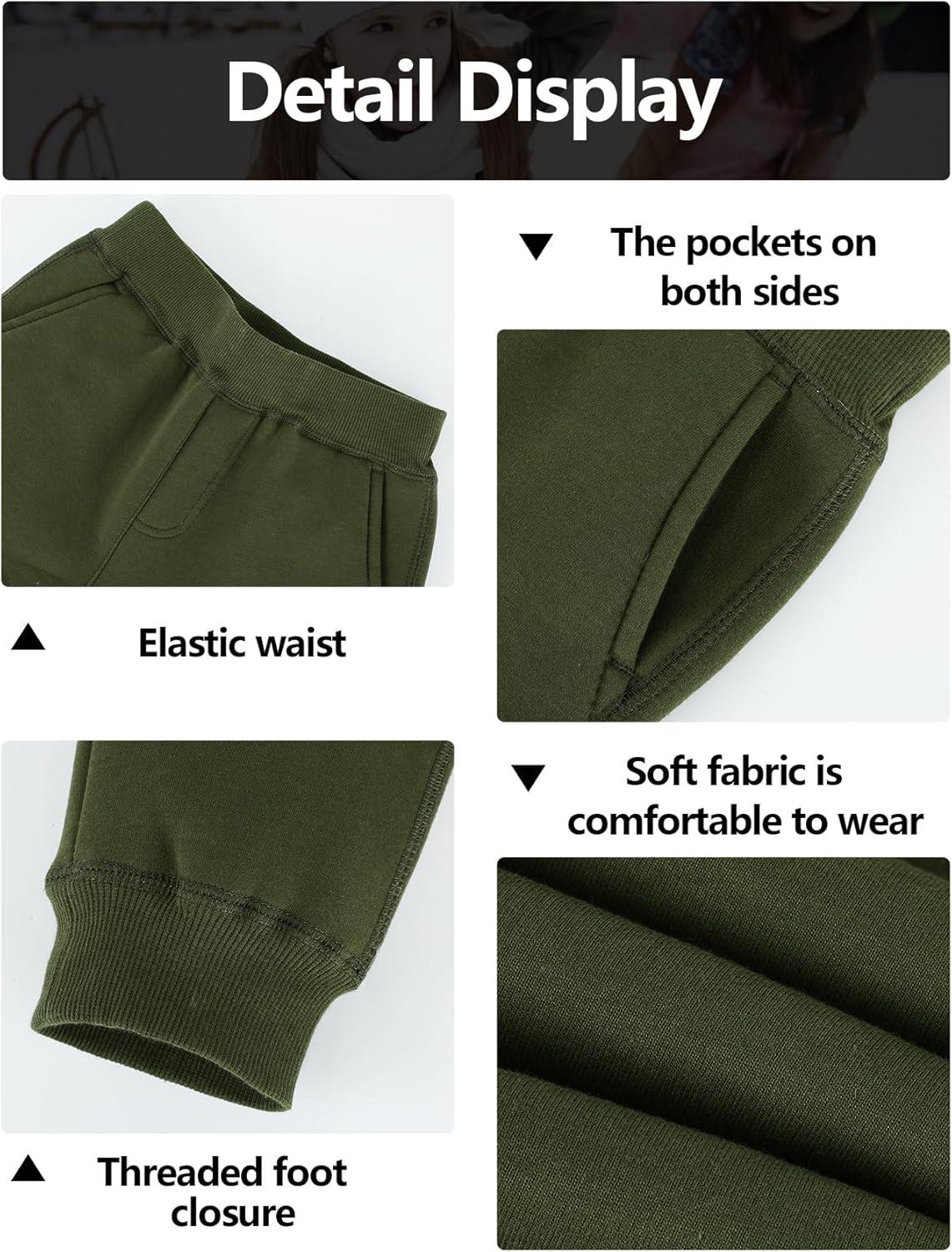 imageGihuo Unisex Boys Girls Winter Warm Sherpa Lined Sweatpants JoggerArmy