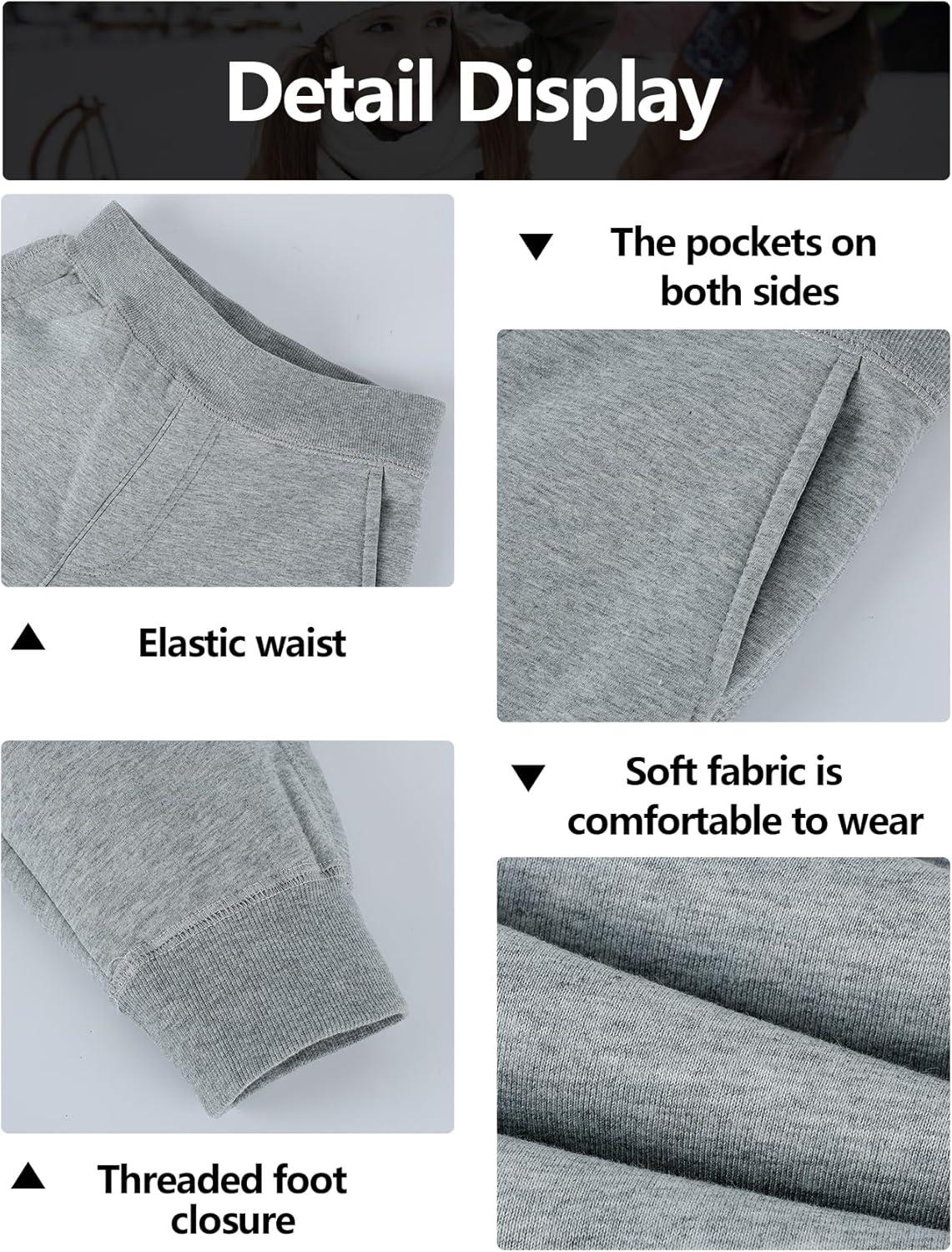 imageGihuo Unisex Boys Girls Winter Warm Sherpa Lined Sweatpants JoggerLightgrey