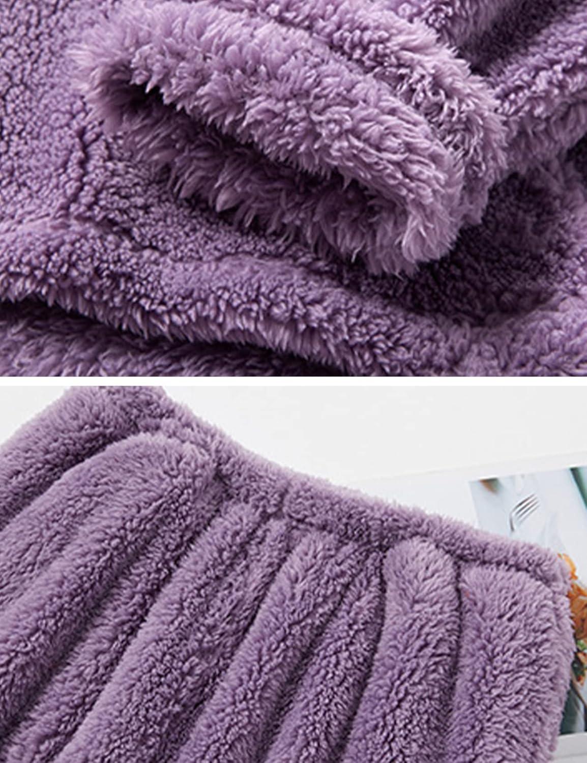 imageGihuo Women s Fluffy Pajamas Set Fleece Pullover Pants Loose Plush Sleepwear 2 Piece Pjs Set Warm Loungewear FuzzyPurple