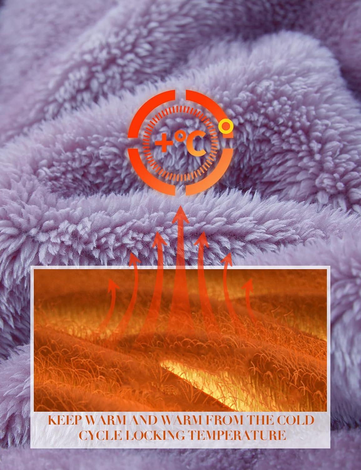 imageGihuo Women s Fluffy Pajamas Set Fleece Pullover Pants Loose Plush Sleepwear 2 Piece Pjs Set Warm Loungewear FuzzyPurple