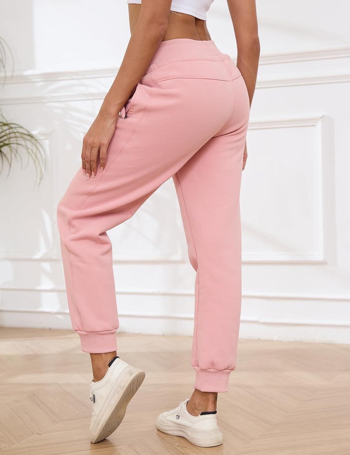 imageGihuo Womens Sherpa Lined Sweatpants Winter Casual Jogger Sweat Pants Warm Athletic Thermal Fleece Lining Lounge Pants02pink