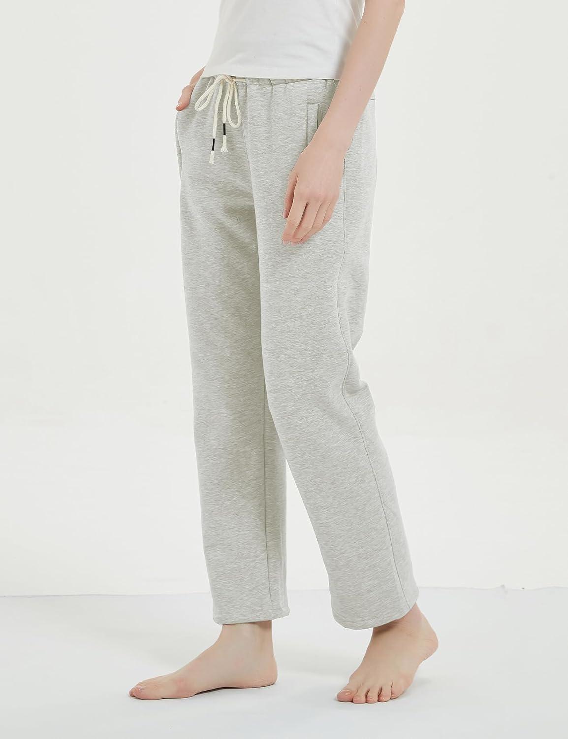imageGihuo Womens Sherpa Lined Sweatpants Winter Warm Fleece Lined Sweatpants with Pockets Fleece Jogger Pants2 White