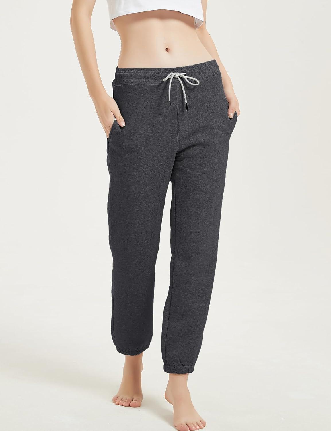 imageGihuo Womens Sherpa Lined Sweatpants Winter Warm Fleece Lined Sweatpants with Pockets Fleece Jogger PantsDark Grey