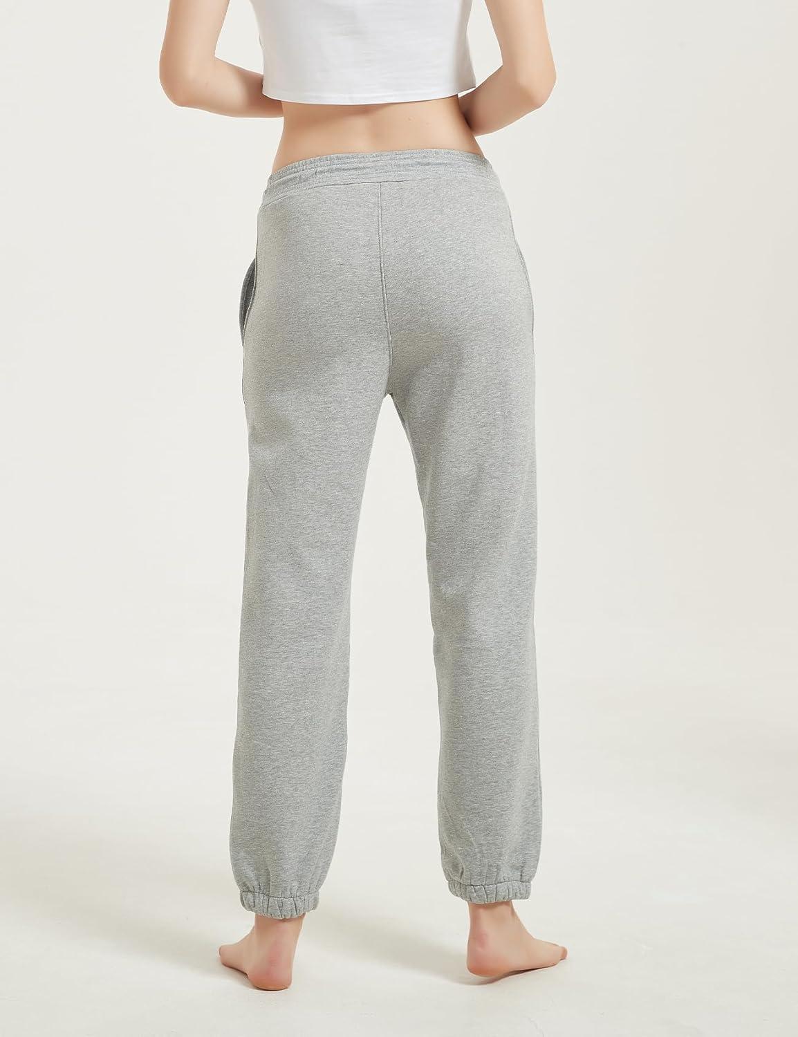 imageGihuo Womens Sherpa Lined Sweatpants Winter Warm Fleece Lined Sweatpants with Pockets Fleece Jogger PantsLight Grey