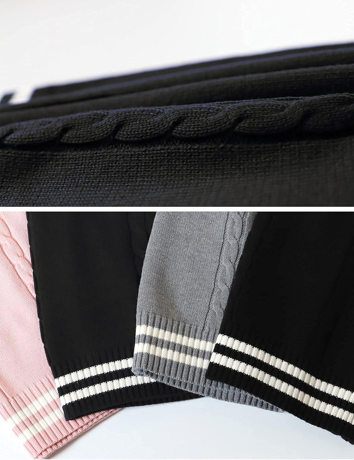 imageGihuo Womens Sweater Vest V Neck Uniform Sleeveless Knitted School JK Pullover Tops ClassicBlack