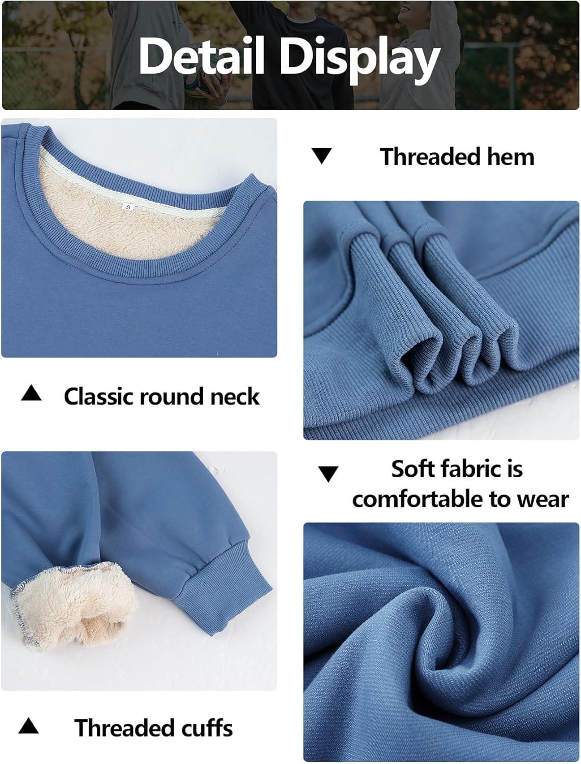 imageGihuo Womens Winter Fleece Sherpa Lined Crewneck Pullover Sweatshirt02 Blue