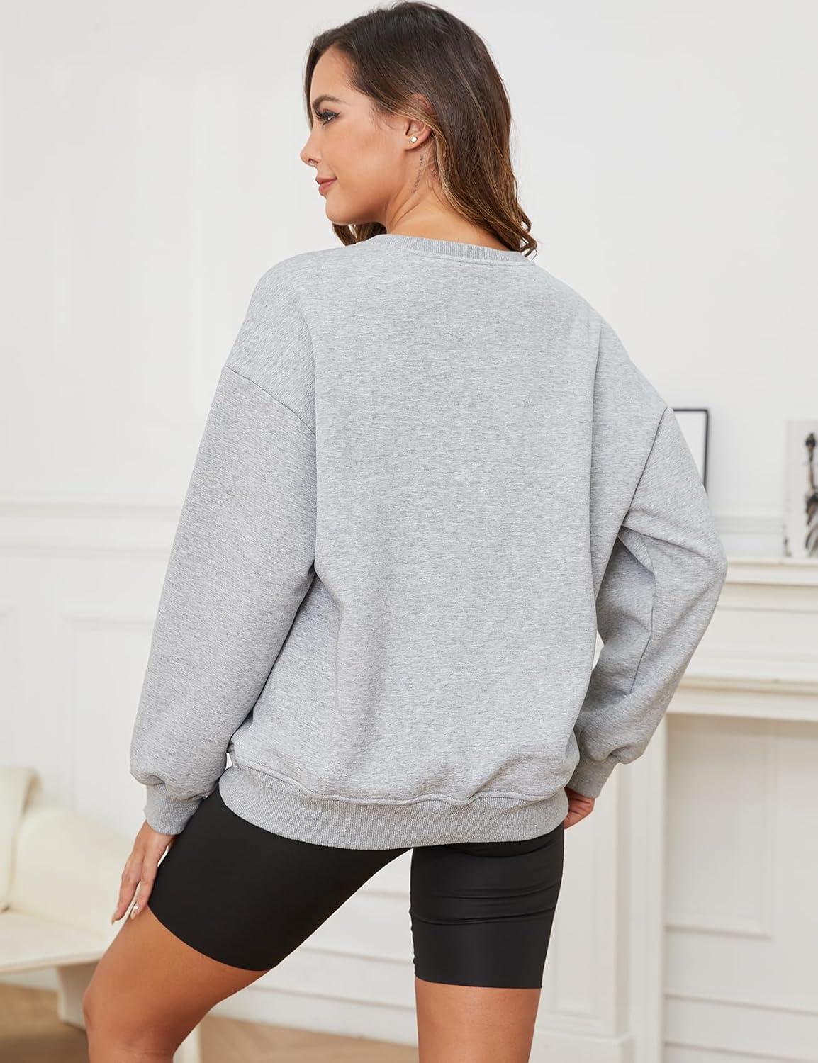 imageGihuo Womens Winter Fleece Sherpa Lined Crewneck Pullover Sweatshirt02 Grey