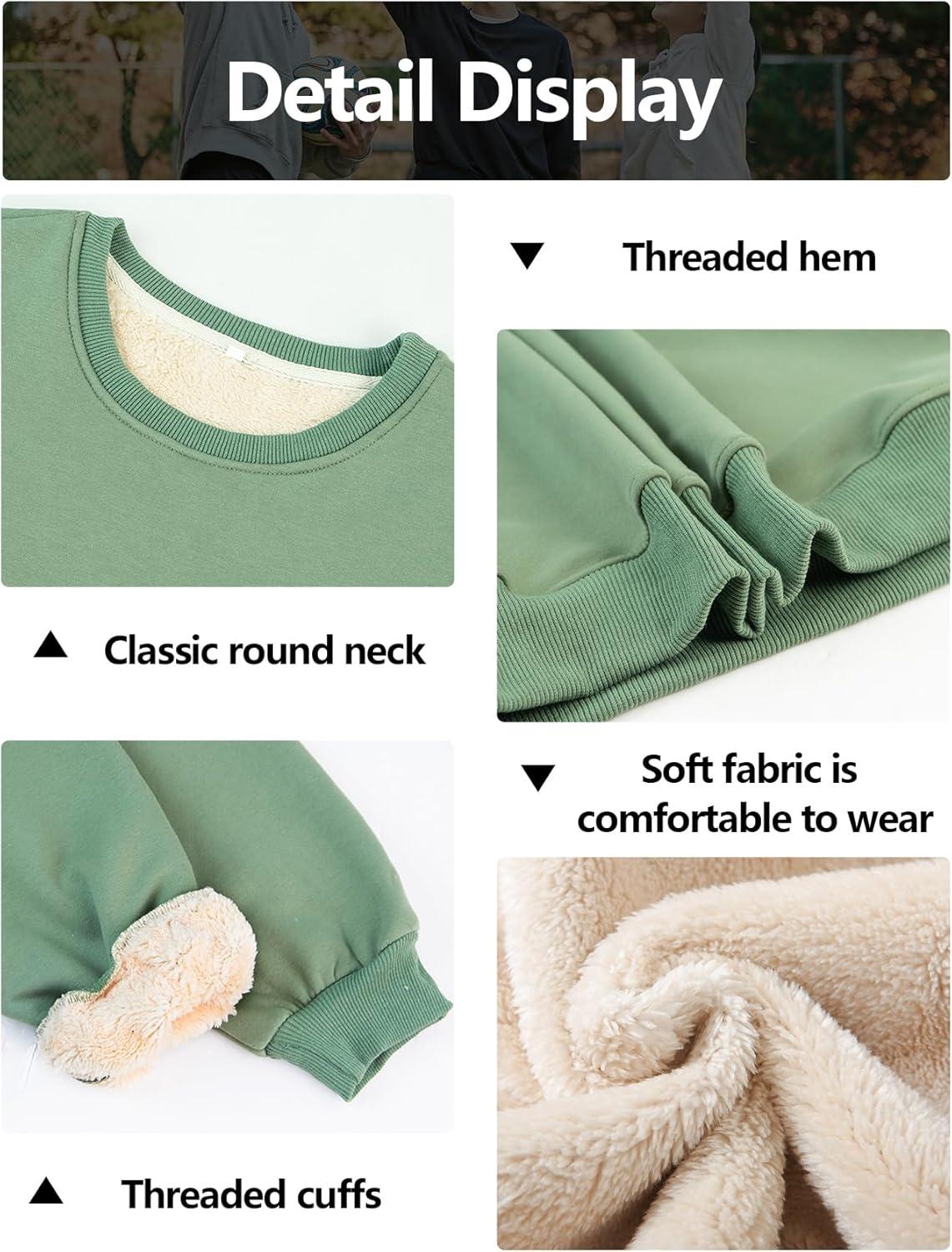imageGihuo Womens Winter Fleece Sherpa Lined Crewneck Pullover SweatshirtGreen
