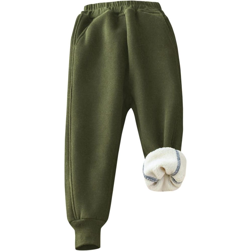 imageGihuo Unisex Boys Girls Winter Warm Sherpa Lined Sweatpants JoggerArmy