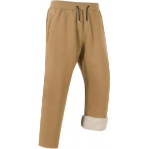 Gihuo Men’s Winter Warm Fleece Pants Sherpa Fleece Lined Jogger Pants Sweatpants(01 Khaki(straight Cuffs))