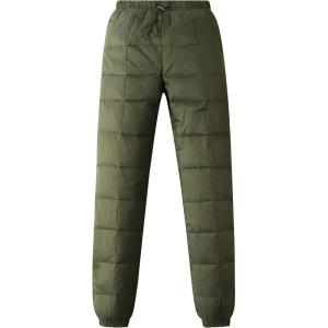 Gihuo Snow Pants Womens Winter Windproof Down Pants Warm Outdoor Ski Pants Padded Loose Ultralight Warm Trousers(Army)