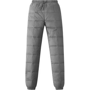 Gihuo Snow Pants Womens Winter Windproof Down Pants Warm Outdoor Ski Pants Padded Loose Ultralight Warm Trousers(Darkgrey)