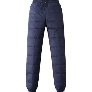 Gihuo Snow Pants Womens Winter Windproof Down Pants Warm Outdoor Ski Pants Padded Loose Ultralight Warm Trousers(Navy)