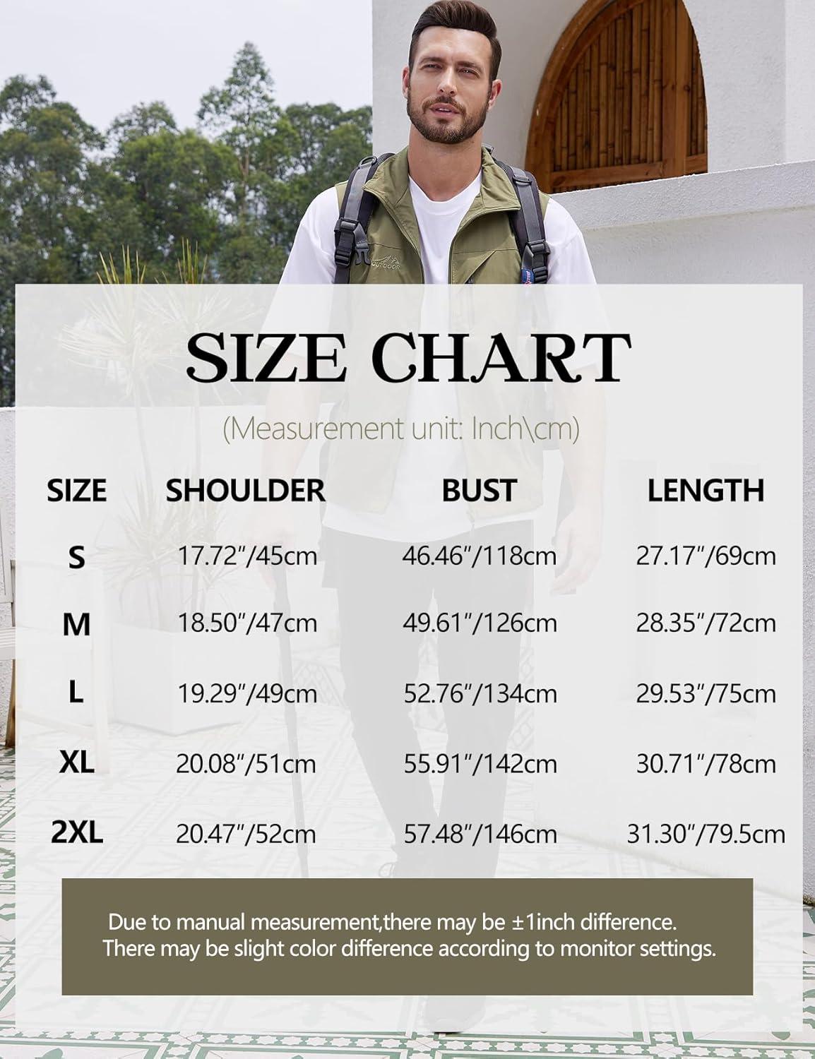 imageGihuo Mens Lightweight Softshell Sleeveless Golf Vest with Zipper Pockets for Travel Hiking Fishing Safari OutwearKhaki