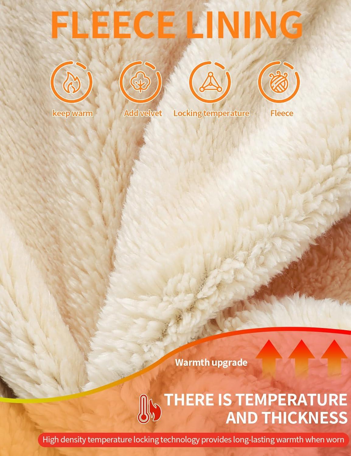 imageGihuo Mens Sherpa Lined Sweatshirt Fleece Crewneck Sweatshirts Winter Warm PulloverGrey