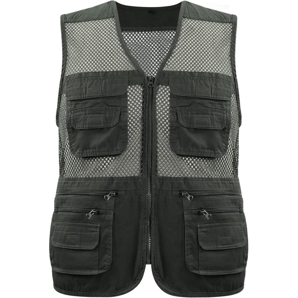 imageGihuo Mens Fishing Safari Vest with Pockets for Summer TravelArmy Green 02