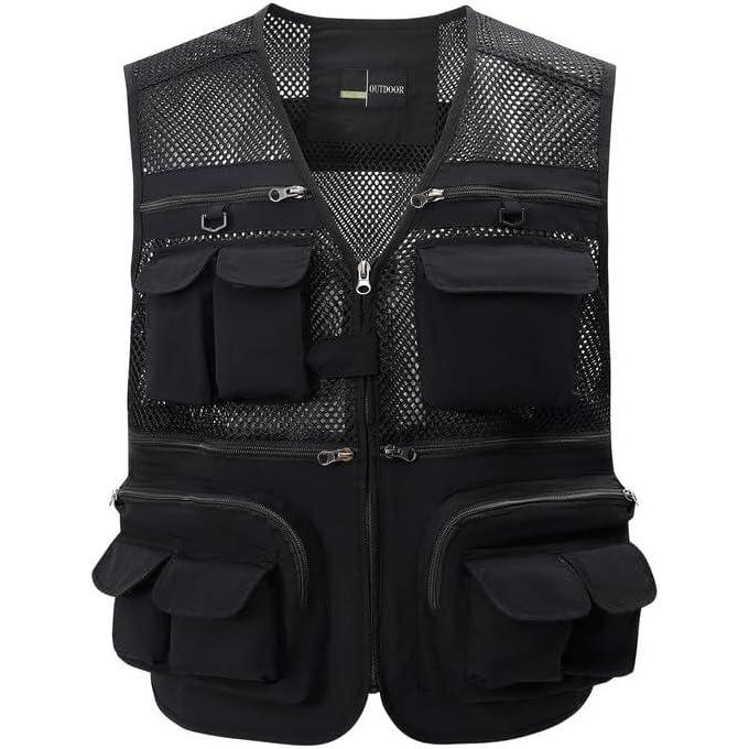 imageGihuo Mens Fishing Safari Vest with Pockets for Summer TravelBlack 03