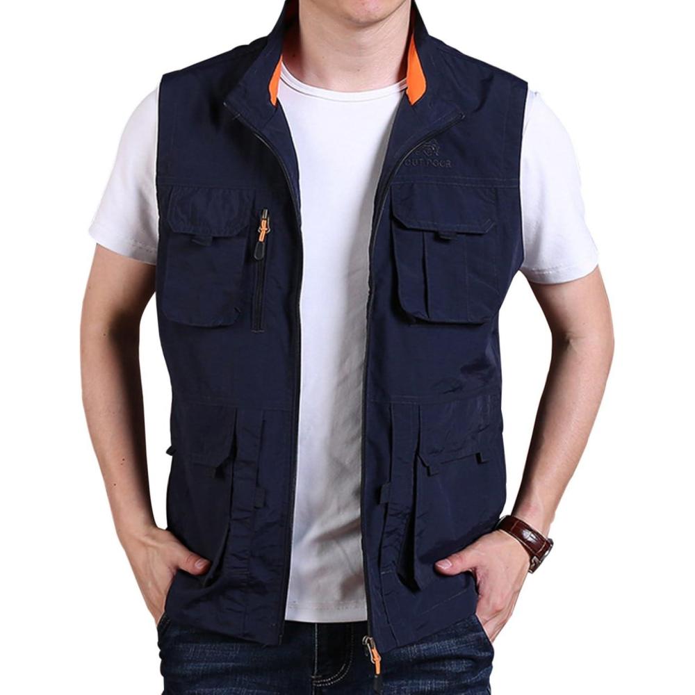 imageGihuo Mens Lightweight Softshell Sleeveless Golf Vest with Zipper Pockets for Travel Hiking Fishing Safari OutwearNavy3