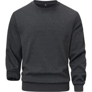 Gihuo Men’s Crewneck Sweatshirt – Soft Fleece Pullover, Casual Comfortable Sweatshirt for Men, Classic Fit(Darkgrey)
