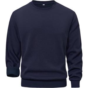 Gihuo Men’s Crewneck Sweatshirt – Soft Fleece Pullover, Casual Comfortable Sweatshirt for Men, Classic Fit(Navy)