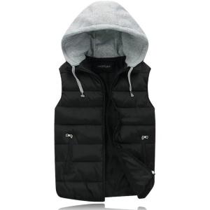 Gihuo Women’s Puffer Vest Zip Up Quilted Padded Winter Hooded Vest Warm Jacket Outerwear Vest(02 Black)