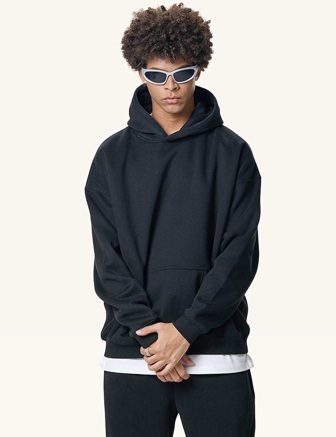 imageGihuo Men Hoodie Mens Fleece Hooded Pullover SweatshirtsBlack