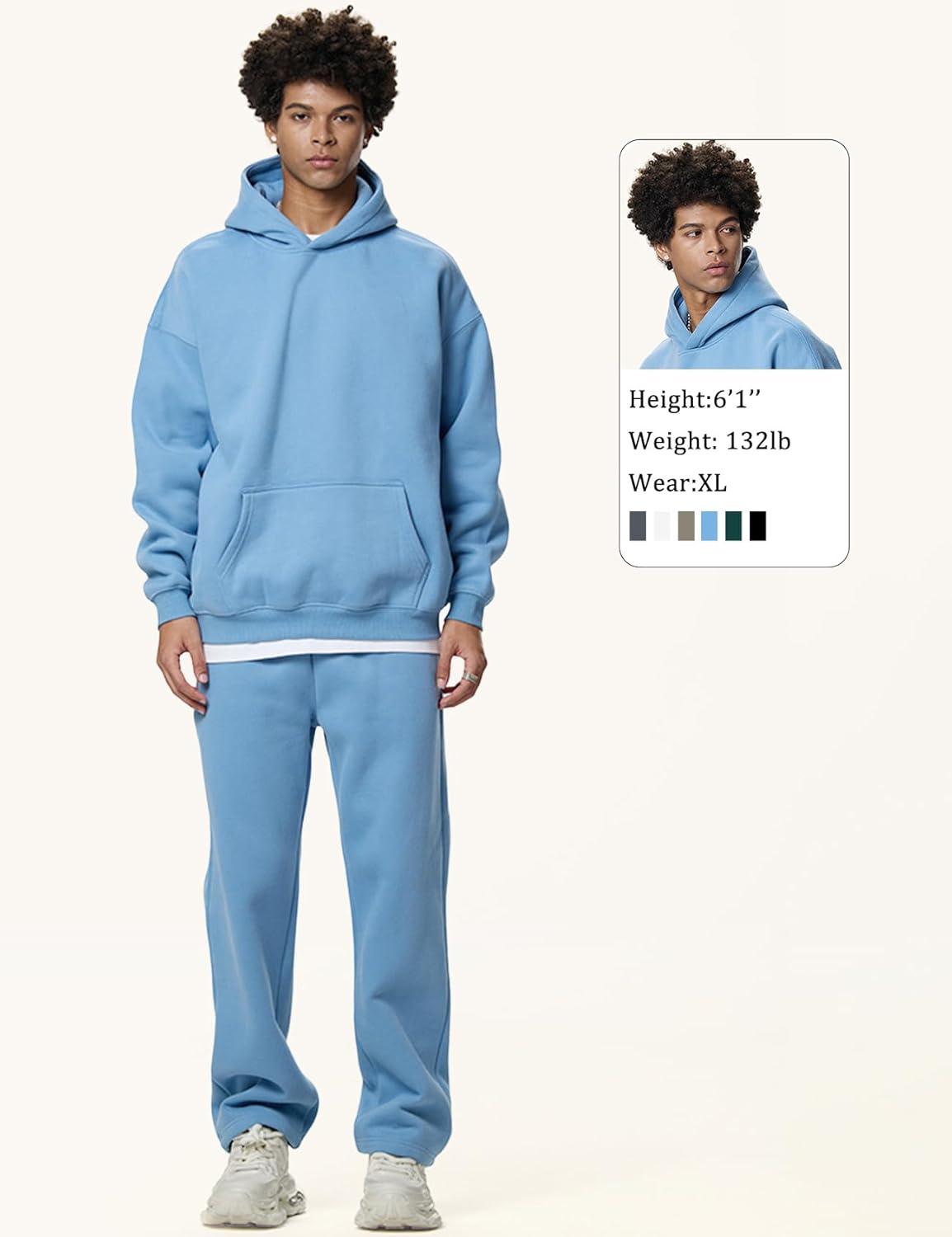 imageGihuo Men Hoodie Mens Fleece Hooded Pullover SweatshirtsBlue