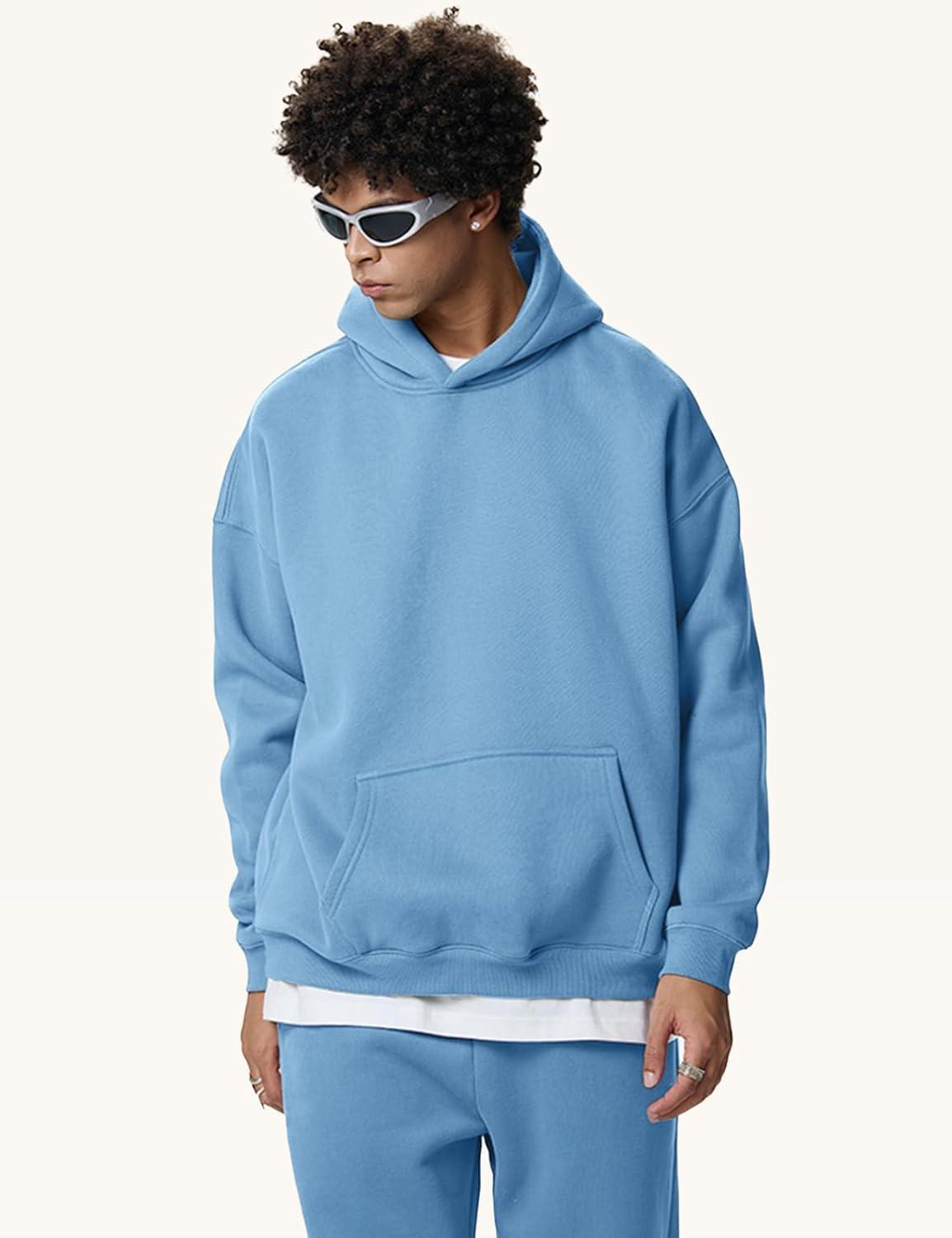 imageGihuo Men Hoodie Mens Fleece Hooded Pullover SweatshirtsBlue